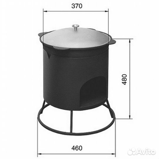 Печь под казан везувий малая 12л