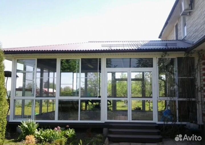 Остекление алюминиевое дома коттеджа