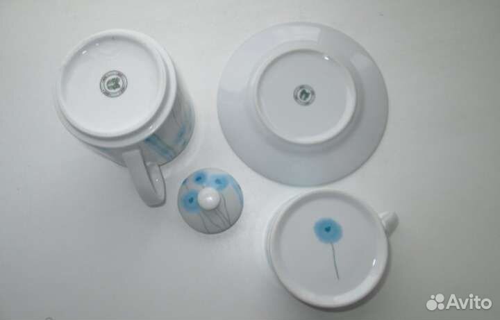 Фарфор. чайник+чайная пара- все вместе, целые