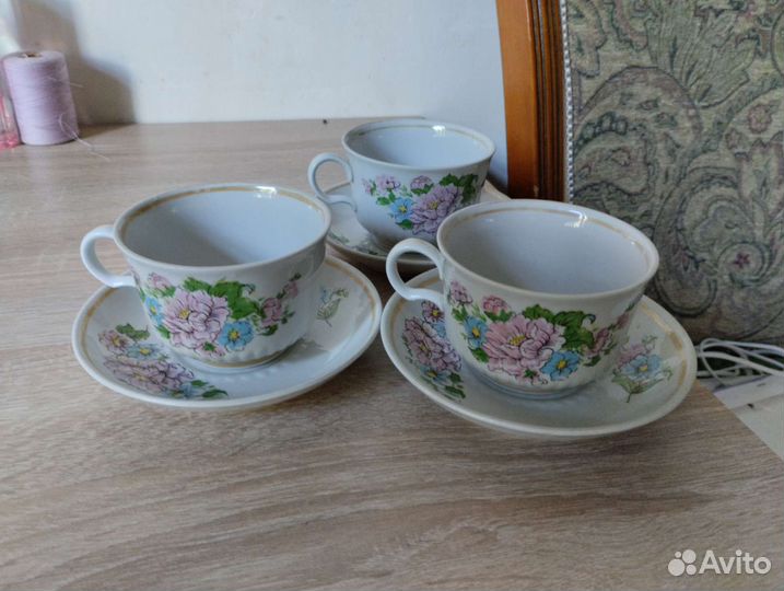 Чашка с блюдцем 3 шт