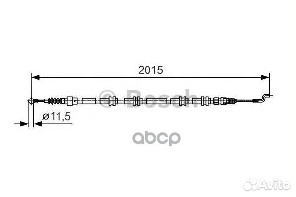 1 987 482 017 Трос ручного тормоза VW T5 2015мм