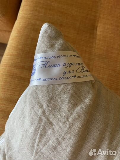 Подушки 70х70, лен с вышивкой,почти новые