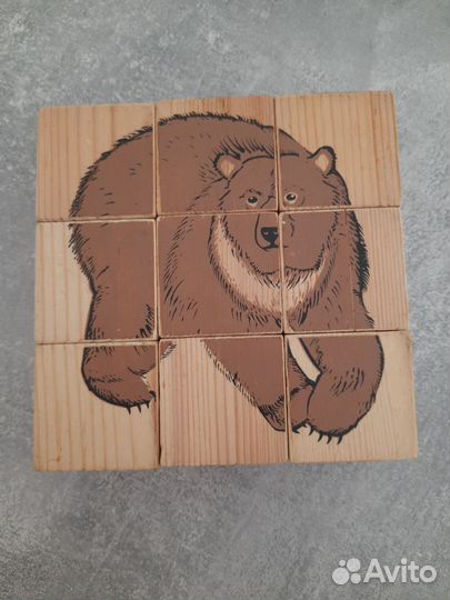 Кубики животные леса