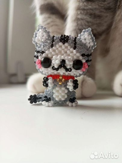 Амигуруми из бисера котик