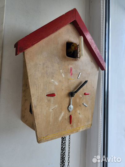 Старинные настенные часы ходики с кукушкой