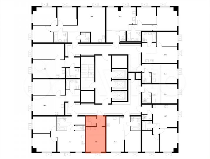 Квартира-студия, 19,8 м², 22/23 эт.
