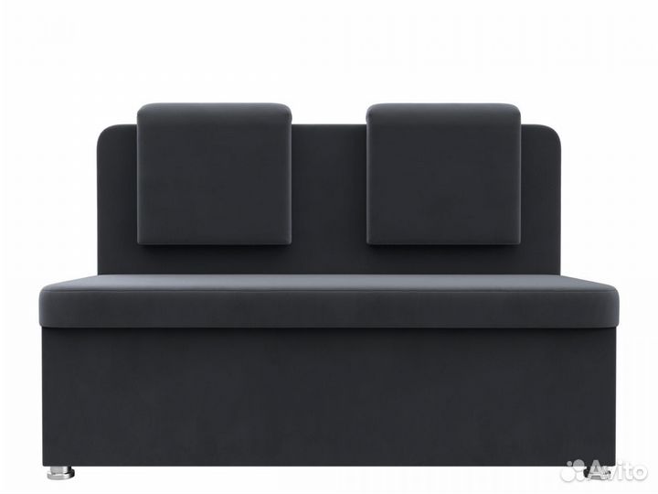 Диван кухонный прямой Маккон 2-х местный, велюр, серый