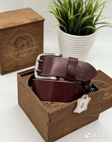 Ремень мужской boss натуральная кожа