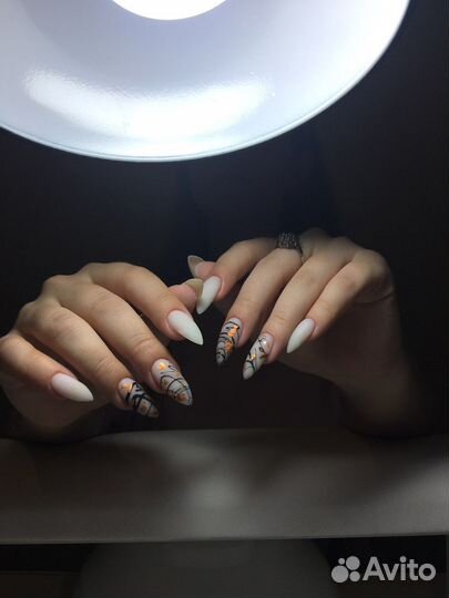 Маникюр гель лак наращивание