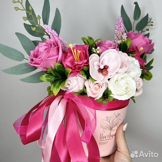 Мыльные цветы в коробке