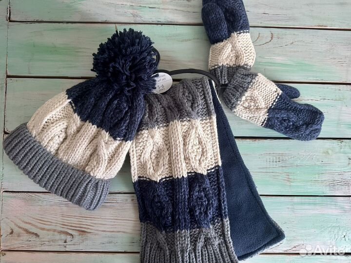 Шапка шарф варежки Next новые 5-6 лет