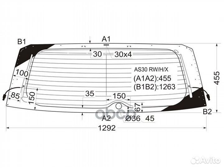 Стекло заднее с обогревом toyota RAV4 CA3 05