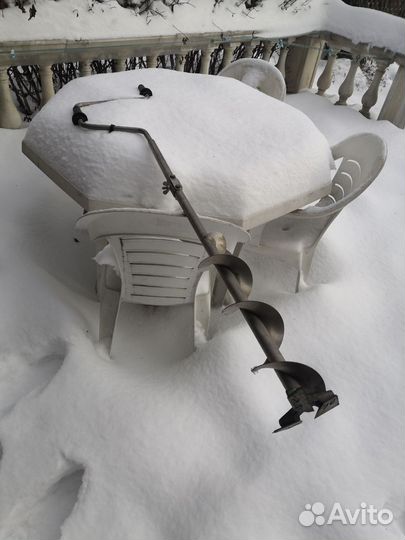 Ледобур титановый с тремя ножами