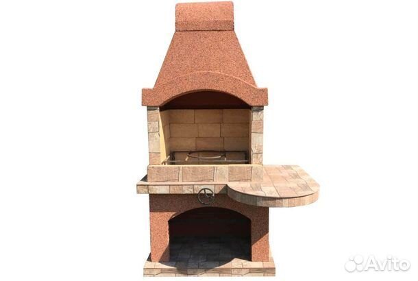 Мангал с печью и барбекю