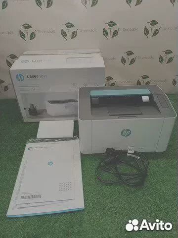 Принтер HP лазерный Laser 107r, ч/б, A4, белый