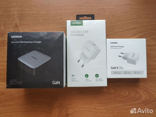 Зарядное устройство Ugreen 65W, 33W, 20W (Новые)