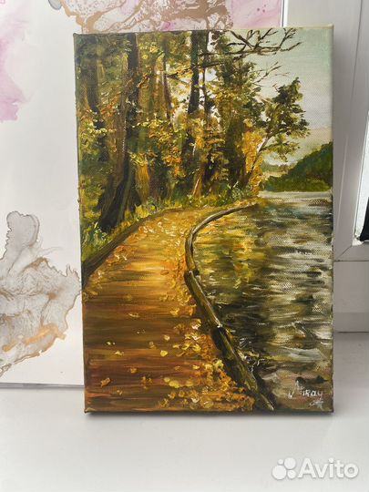 Картина маслом на холсте. Пейзаж осенний