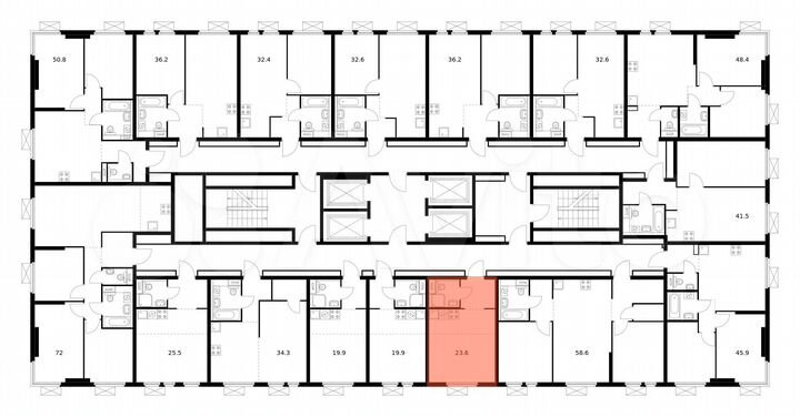 Квартира-студия, 23,6 м², 24/33 эт.