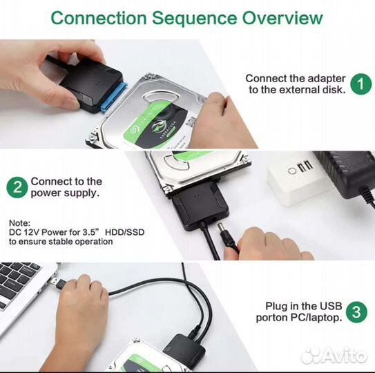 Перexодник, адaптер с sатa на USB