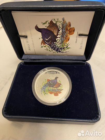 Монета серебро О Кука 2 долл 2001 г