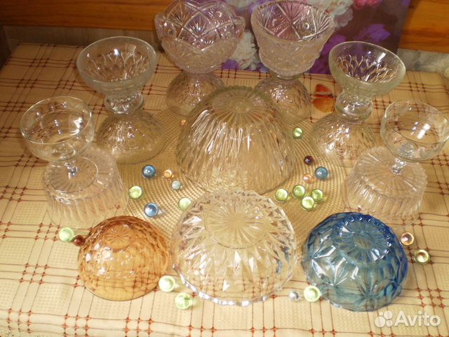 Салатники, вазы из стекла и хрусталя СССР