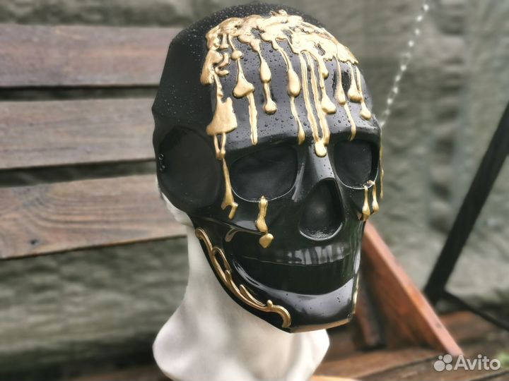 Маска блогера Мориарти, черная маска череп