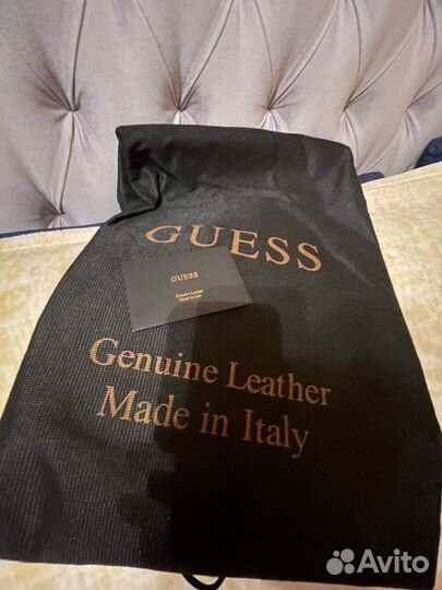 Сумка шоппер натуральная кожа италия guess