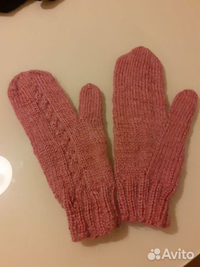 Варежки вязаные ручной работы