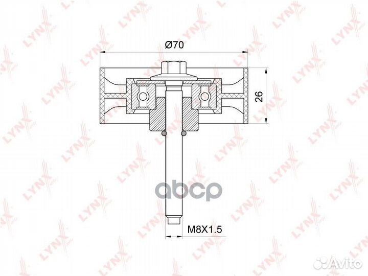 Ролик обводной приводного ремня PB7220 lynxauto