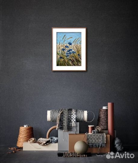 Картина маслом васильки