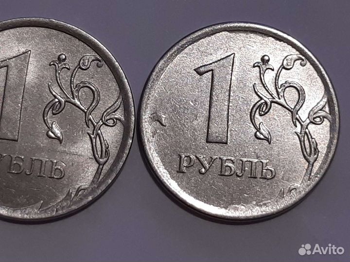 Униканая Редкая монета 1 рубль 2013 г. брак