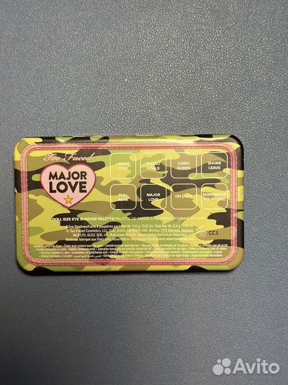 Too faced major love палетка теней