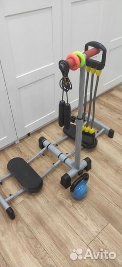 Комплект для фитнеса тренажер гиря эспандеры