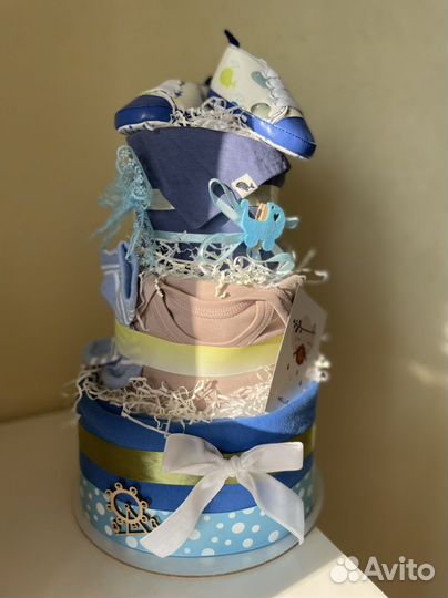 Торт из памперсов для мальчика
