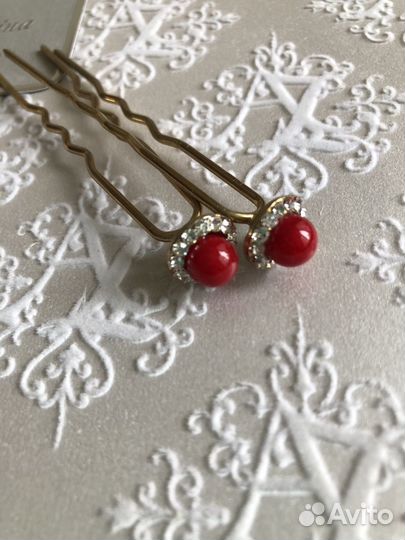 Шпилька для волос со стразами 2шт