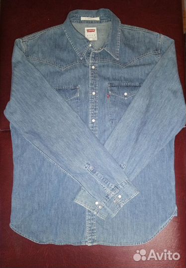 Levi'S classic western, джинсовая рубашка,разм XL