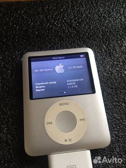 iPod nano 3 4gb новый аккумулятор