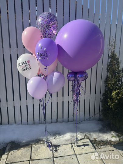 Оформление воздушными шарами с гелием с обработкой
