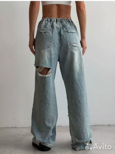 Джинсы женские широкие
