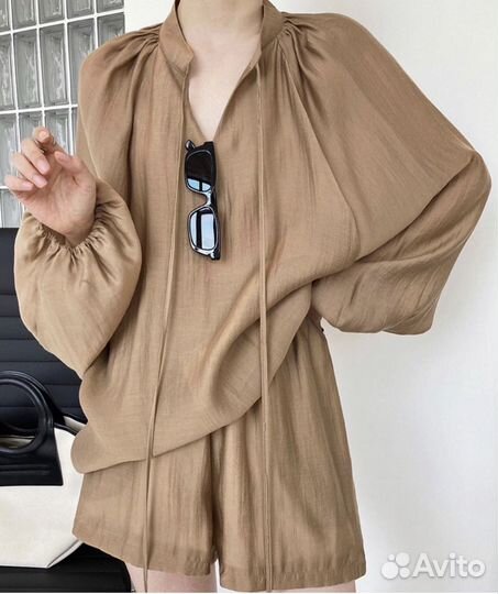 Новый женский костюм блузка шорты размер S M