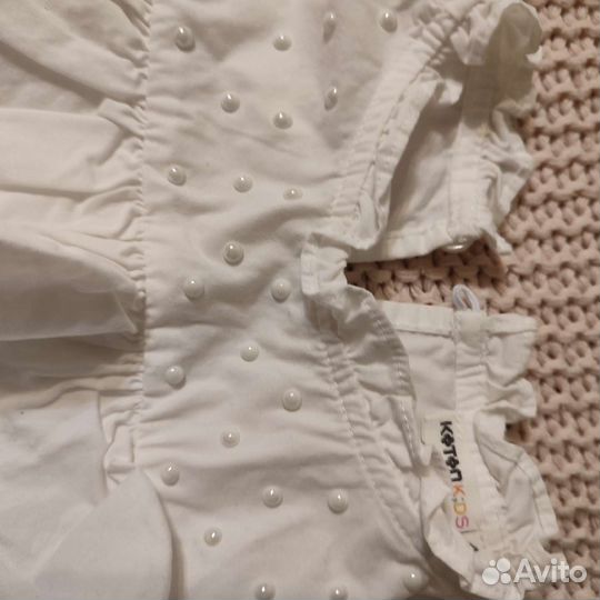 Блузка белая на девочку котон хлопок