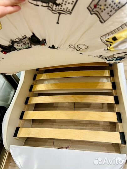 Кровать машинка детская с матрасом и подсветкой