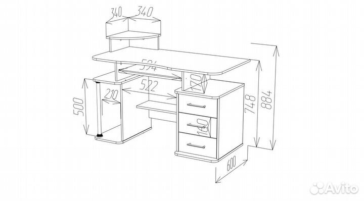 Стол компьютерный новый