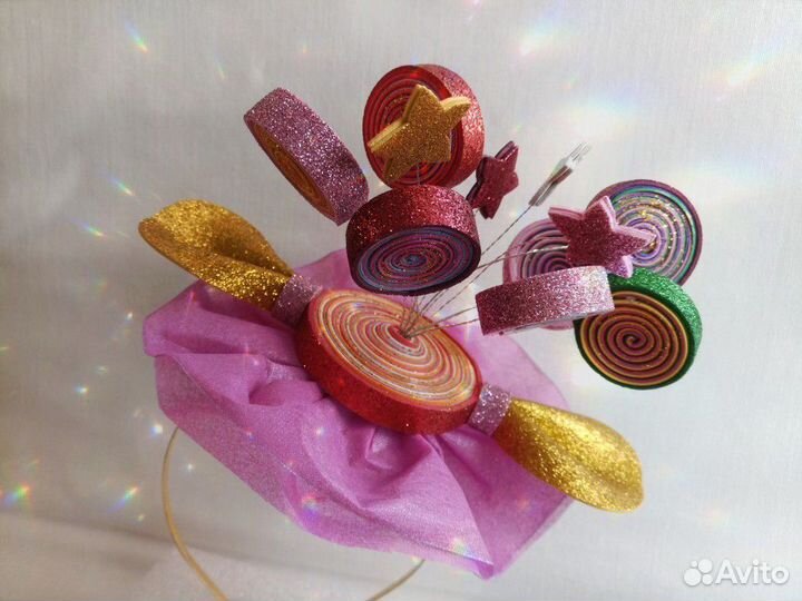 Ободки и заколки для костюма конфетки