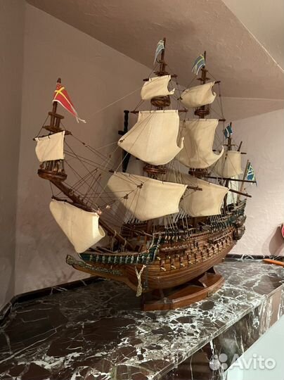 Корабль деревянный, ручная работа wasa 1628