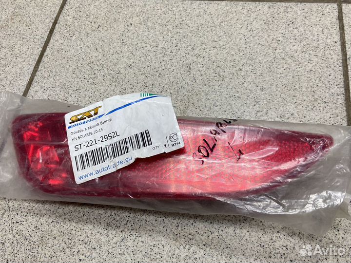 Заглушка в бампер отражатель левый solaris 2010-20