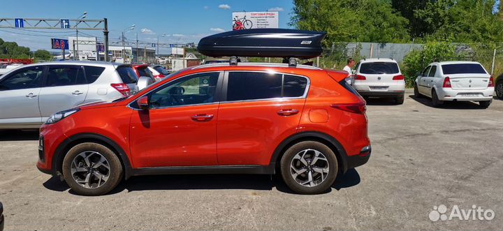 Бокс на крышу nobu drive 430л. Цвет черный на Киа