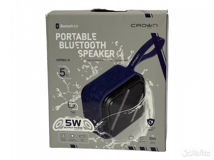 Портативная колонка Crown cmpbs-51 Blue