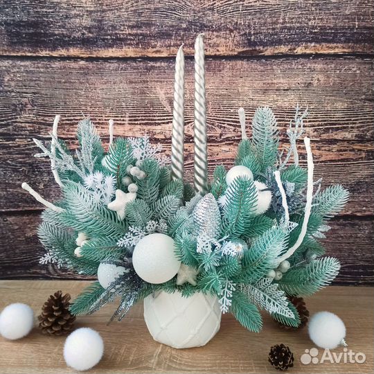 Новогодняя композиция+свечи