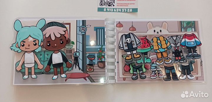 Тока Бока альбом на липучках, переодевашки